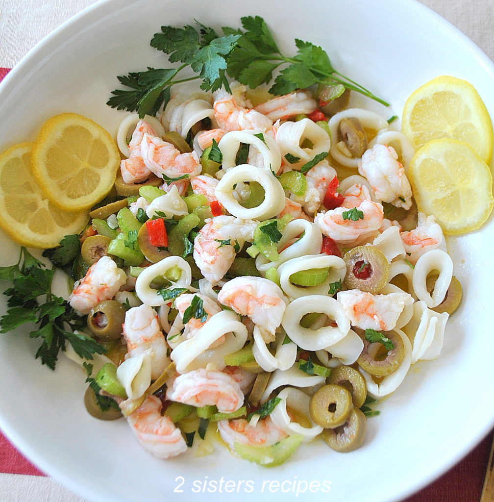 Shrimp and Calamari Salad by 2sistersrecipes.com