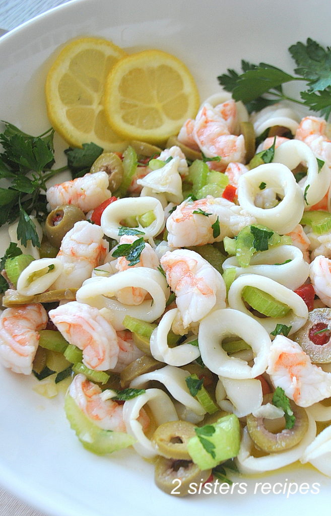 Shrimp and Calamari Salad by 2sistersrecipes.com