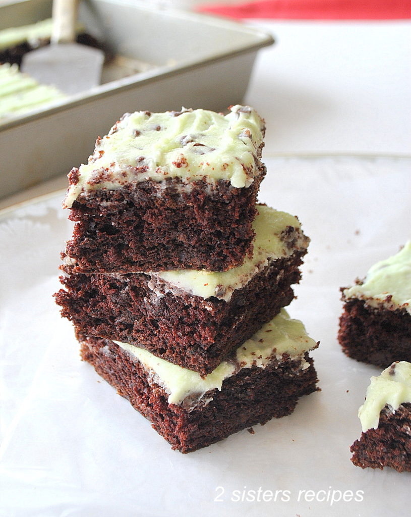 Mint Chocolate Chip Zucchini Brownies by 2sistersrecipes.com
