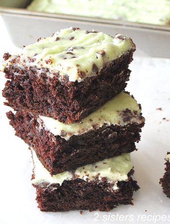 Mint Chocolate Chip Zucchini Brownies by 2sistersrecipes.com