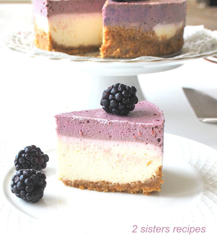 No-Bake Blackberry Cheesecake by 2sistersrecipes.com