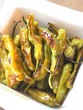 Easy Baked Shishito Peppers by 2sistersrecipes.com