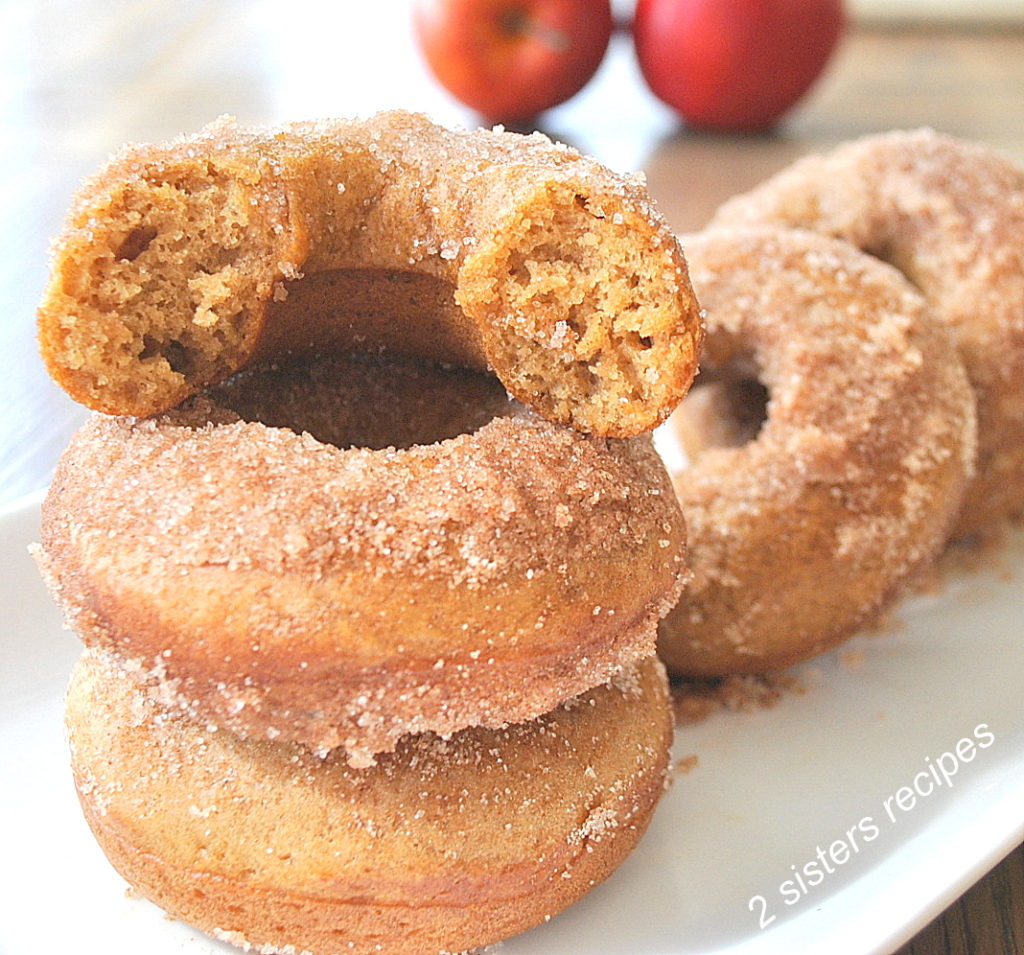 Cinnamon Apple Cider Donuts by 2sistersrecipes.com 