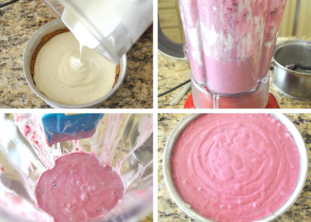 Steps to make cheesecake filling. by 2sistersrecipes.com 