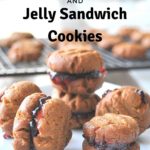 5-ingredient peanut butter and jelly sandwich cookies on a white plate.