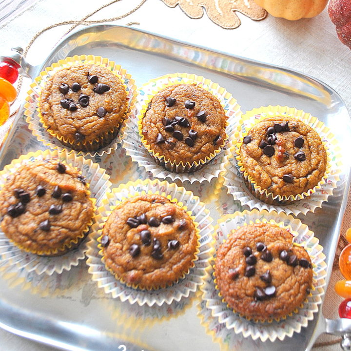 Paleo Pumpkin Chocolate Chip Muffins by 2sistersrecipes.com