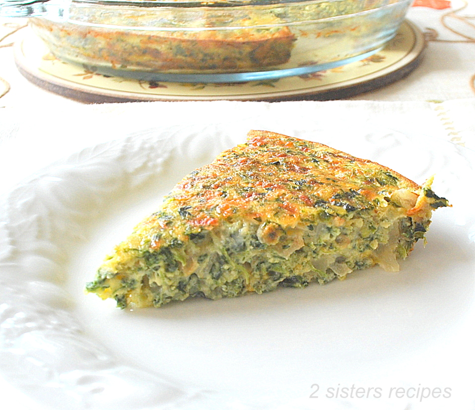 Crustless Spinach and Cheese Quiche - 2 Sisters Recipes by Anna and Liz