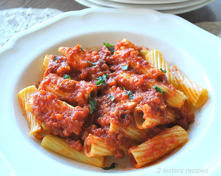 Rigatoni all' Amatriciana - 2 Sisters Recipes by Anna and Liz