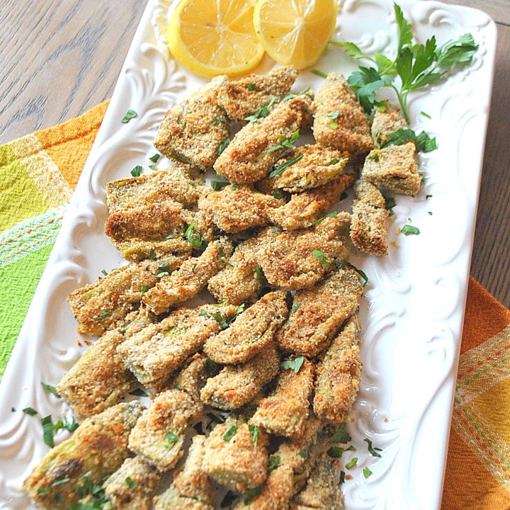 Crunchy Roasted Artichoke Hearts by 2sistersrecipes.com