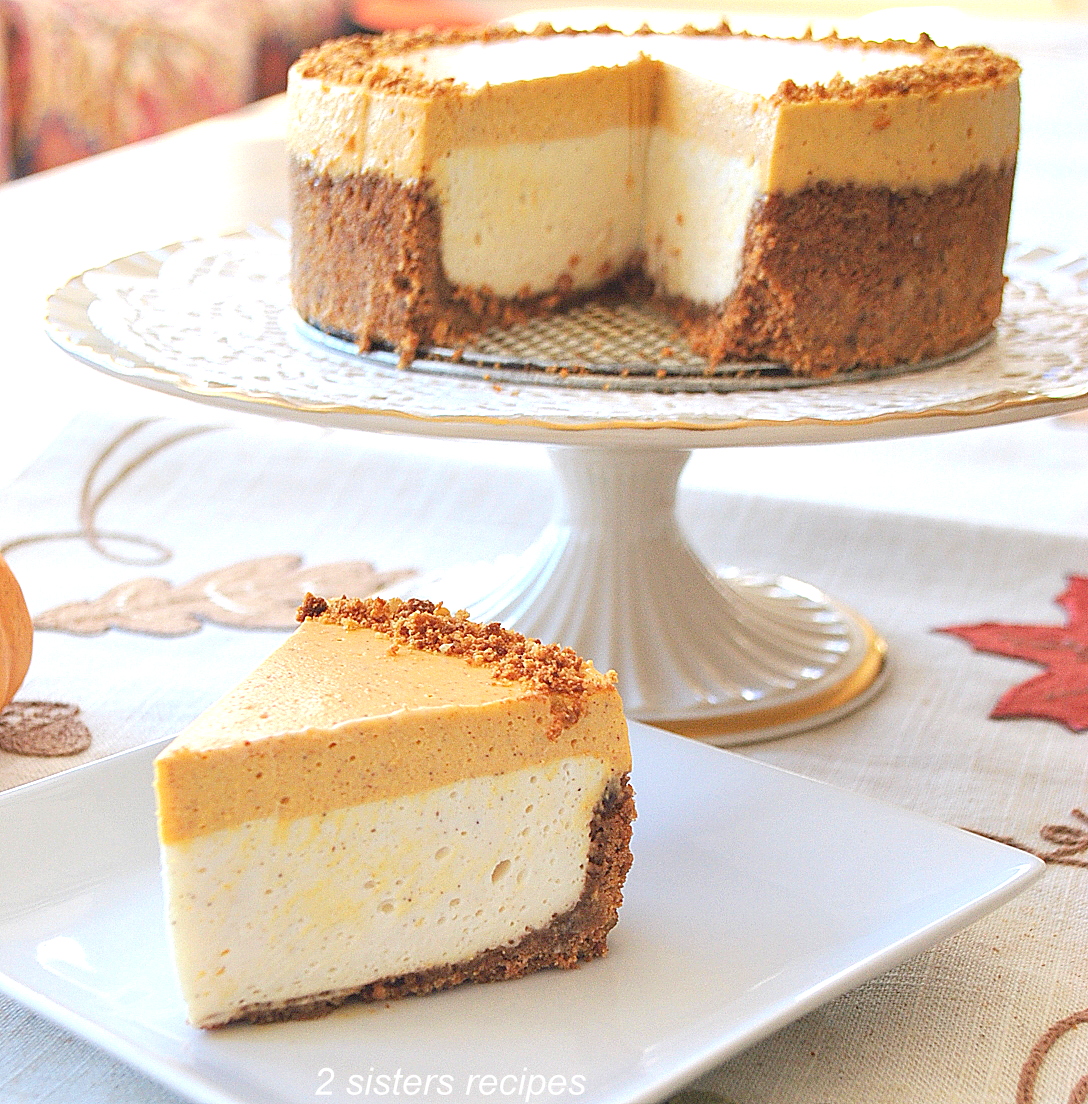 Best No-Bake Pumpkin Cheesecake by 2sistersrecipes.com