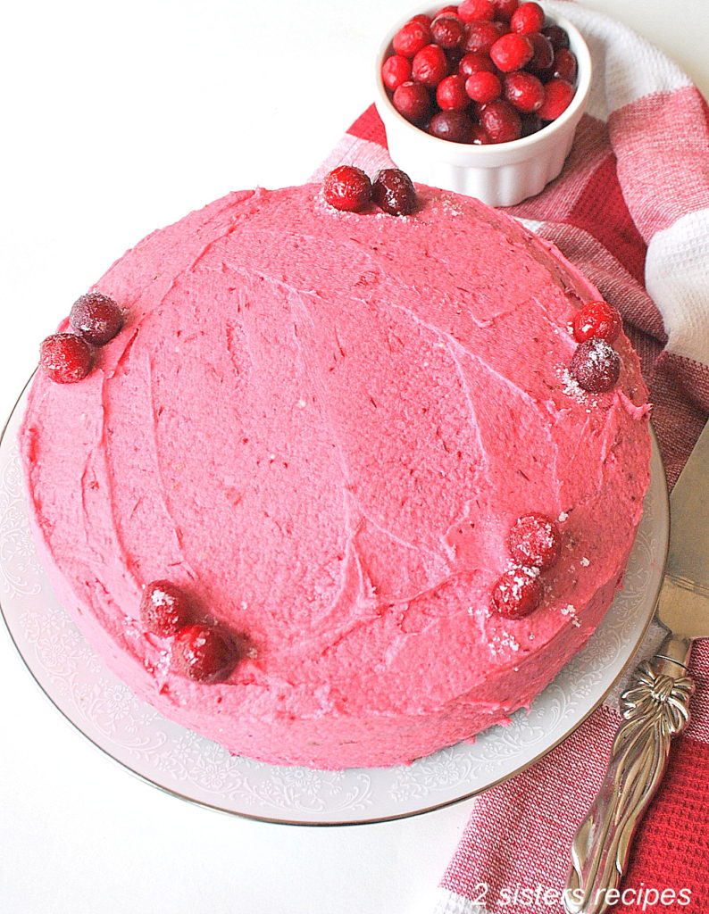 Cranberry Buttercream Chocolate Cake by 2sistersrecipes.com