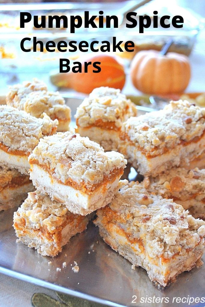 Pumpkin Spice Cheesecake Bars by 2sistersrecipes.com 