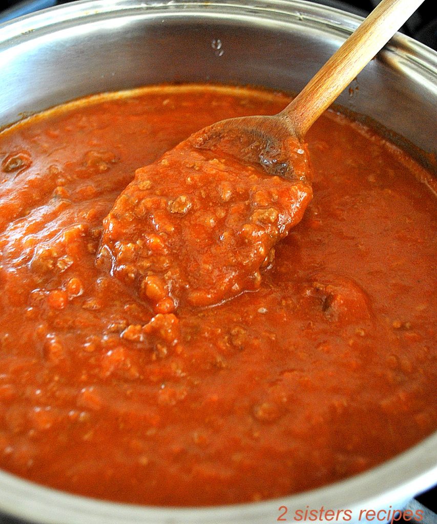 Moms' Classic Bolognese Sauce by 2sistersrecipes.com 