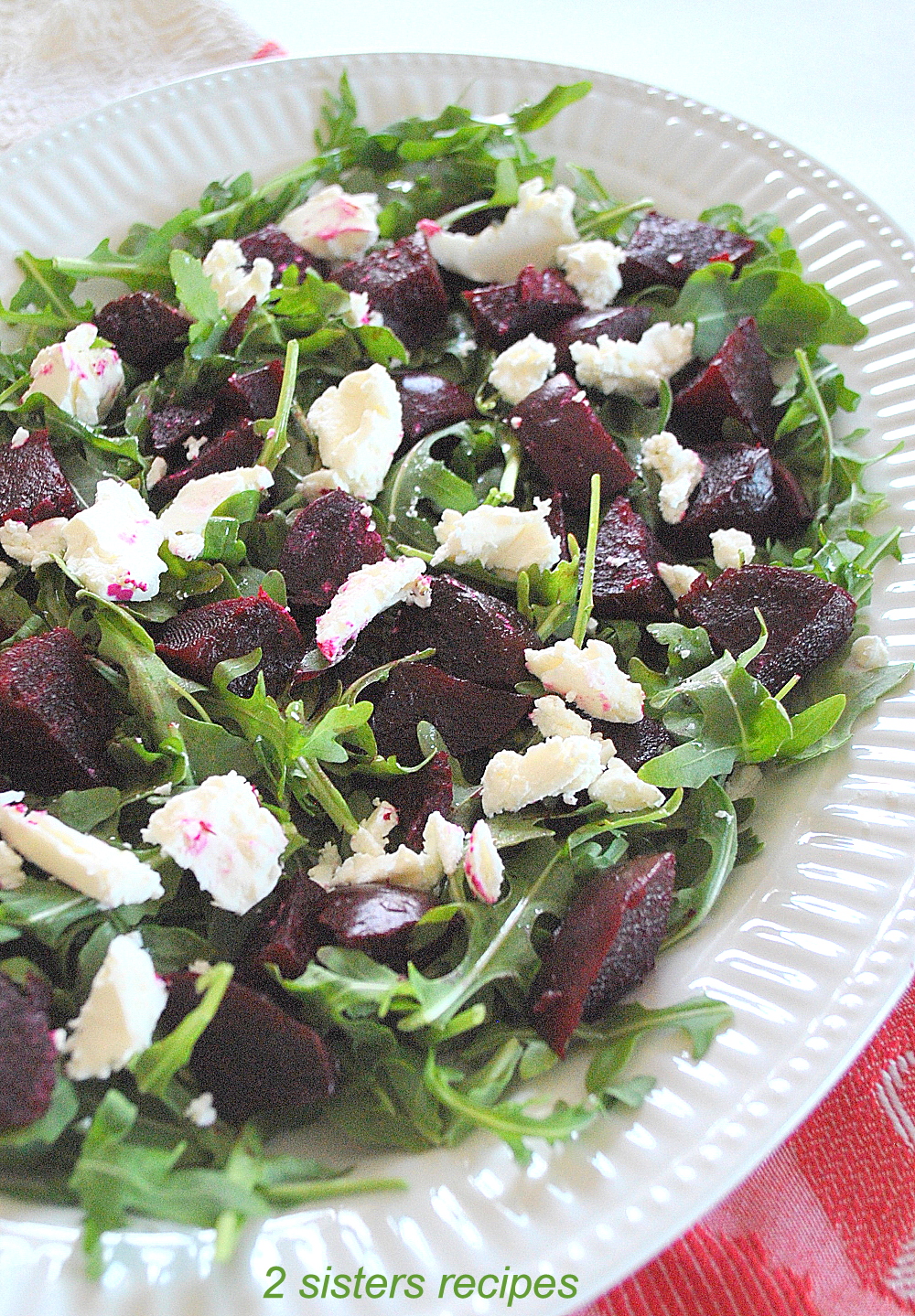 Arugula Beet and Goat Cheese Salad. 2 Sisters Recipes by Anna and Liz