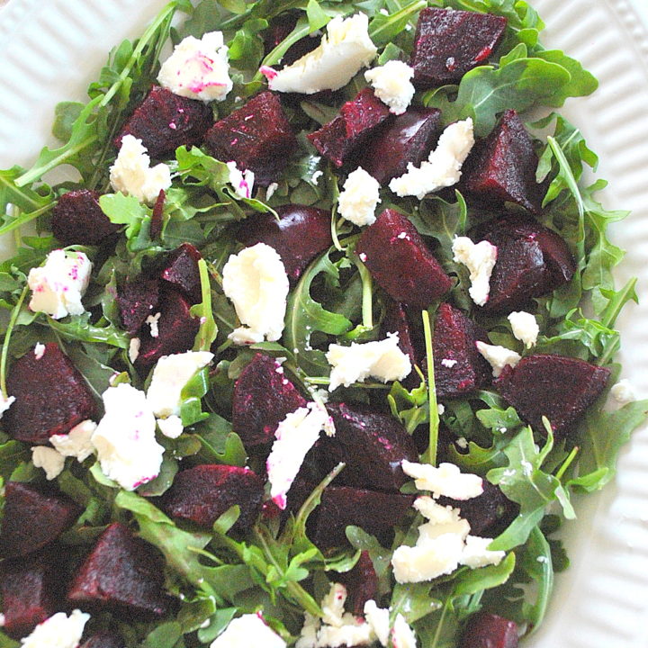 Arugula Beet and Goat Cheese Salad. by 2sistersrecipes.com