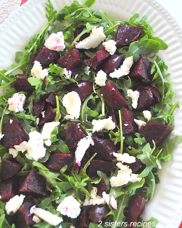 Arugula Beet and Goat Cheese Salad. by 2sistersrecipes.com