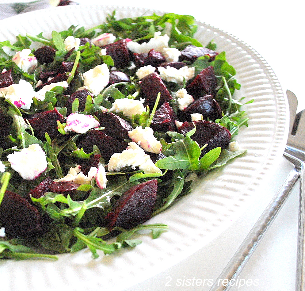 Arugula Beet and Goat Cheese Salad by 2sistersrecipes.com