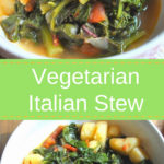 A white bowl filled with steamed Swiss chard, chopped potatoes and tomatoes.