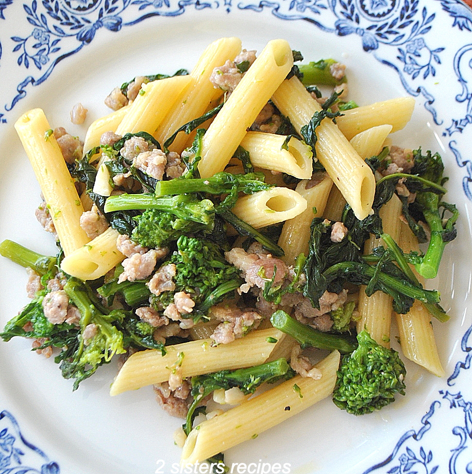 Penne with Sausage and Broccoli Rabe by 2sistersrecipes.com