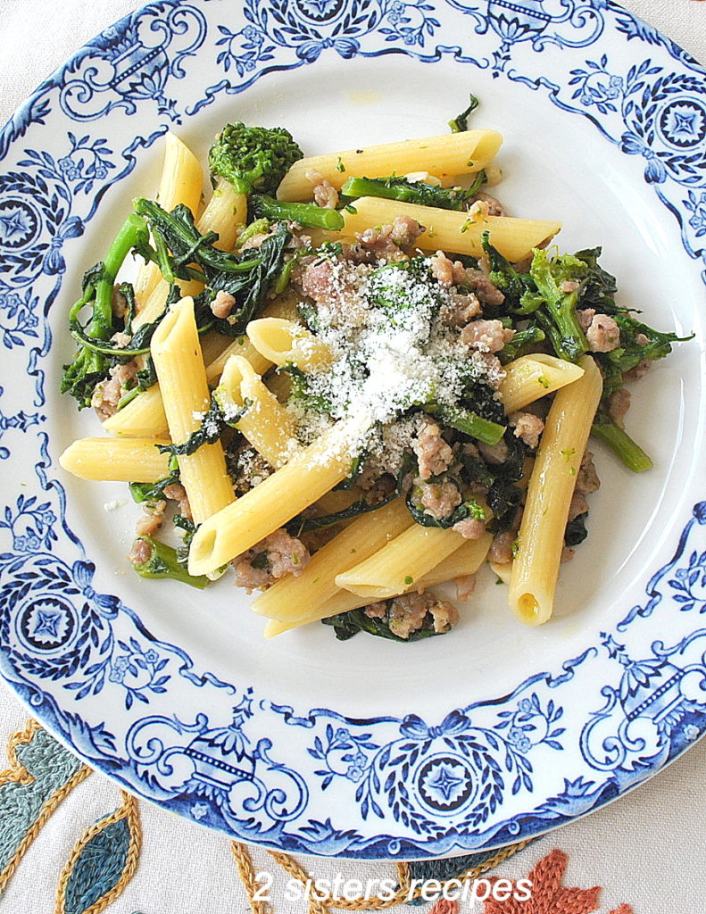 Penne with Sausage and Broccoli Rabe by 2sistersrecipes.com