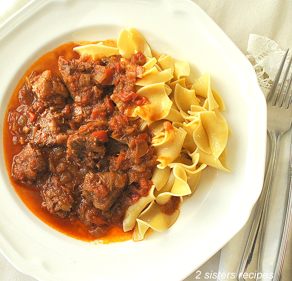 Best Traditional Hungarian Goulash by 2sistersrecipes.com 