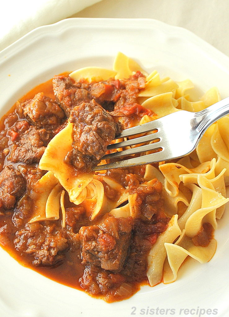Traditional Hungarian Goulash by 2sistersrecipes.com