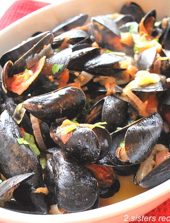Perfect Mussels Provencale by 2sistersrecipes.com