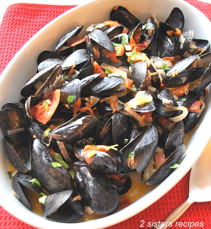 Perfect Mussels Provencale by 2sistersrecipes.com