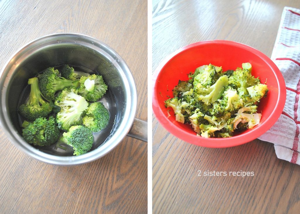 Photo of broccoli in a small pot. by 2sistersrecipes.com