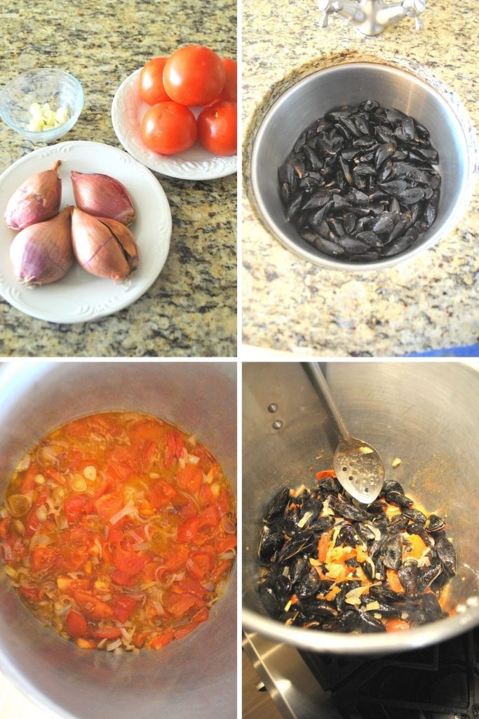 Photos of ingredients and mussels. by 2sistersrecipes.com 
