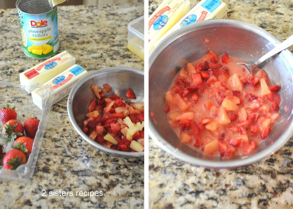 Photos of the ingredients on the counter and in the bowl. by 2sistersrecipes.com