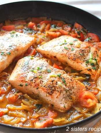 Pan-Seared Salmon with Tomato-Onion Relish by 2sistersrecipes.com