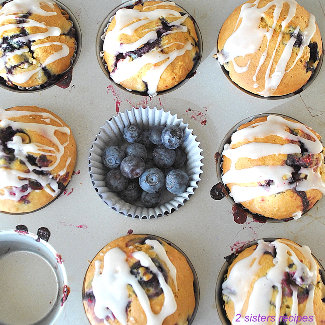 Blueberry Lemon Oat Muffins by 2sistersrecipes.com