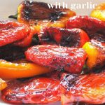 Charred mini peppers served in a white platter.