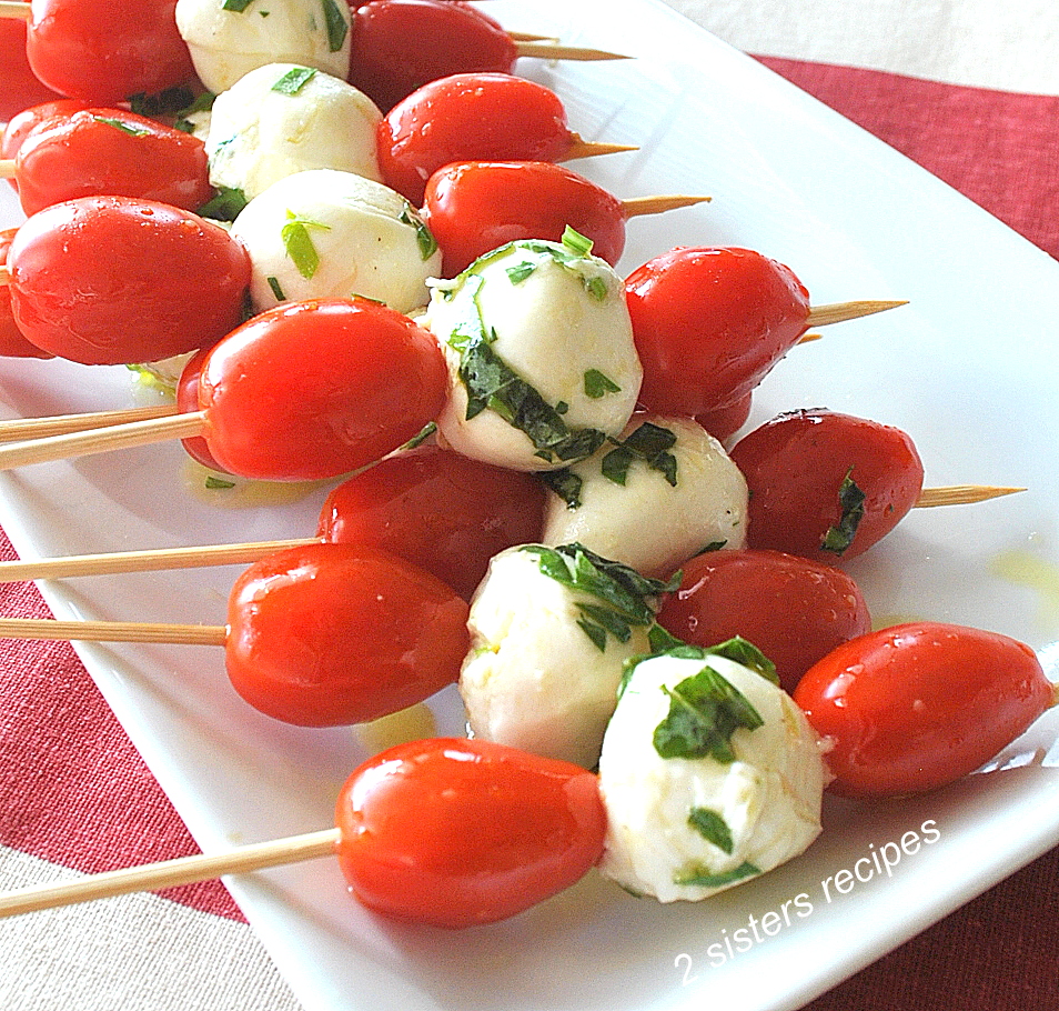 Easy Caprese Skewers by 2sistersrecipes.com