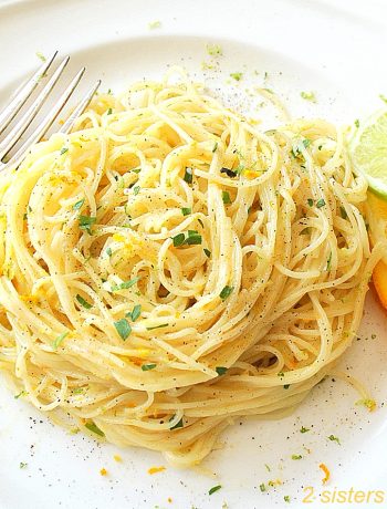 Angel Hair Pasta with Citrus Sauce by 2sistersrecipes.com