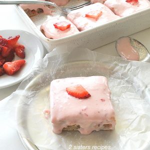 Fresh Strawberry Snack Cake Recipe by 2sistersrecipes.com