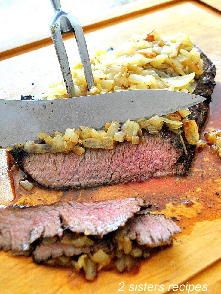Grilled Flank Steak with Olive Oil & Garlic by 2sistersrecipes.com
