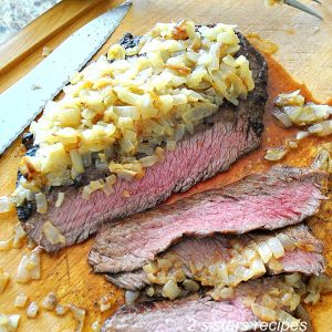 Grilled Flank Steak with Olive Oil & Garlic