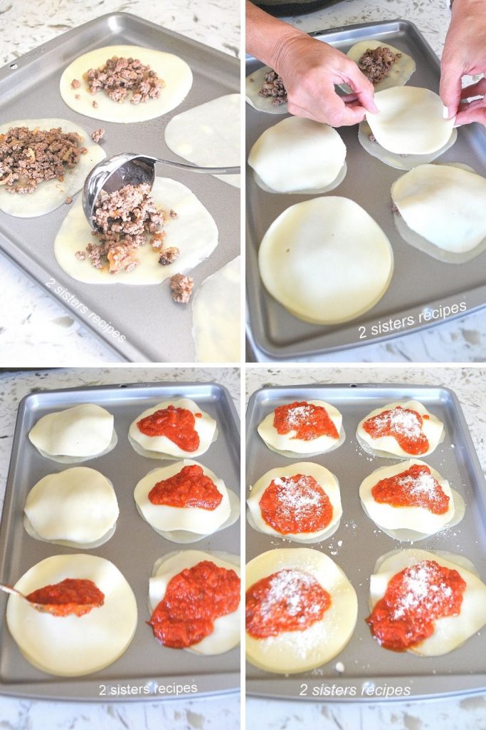 Steps to making the keto ravioli. by 2sistersrecipes.com