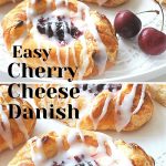 Easy Cherry Cheese Danish serve on a white plate.