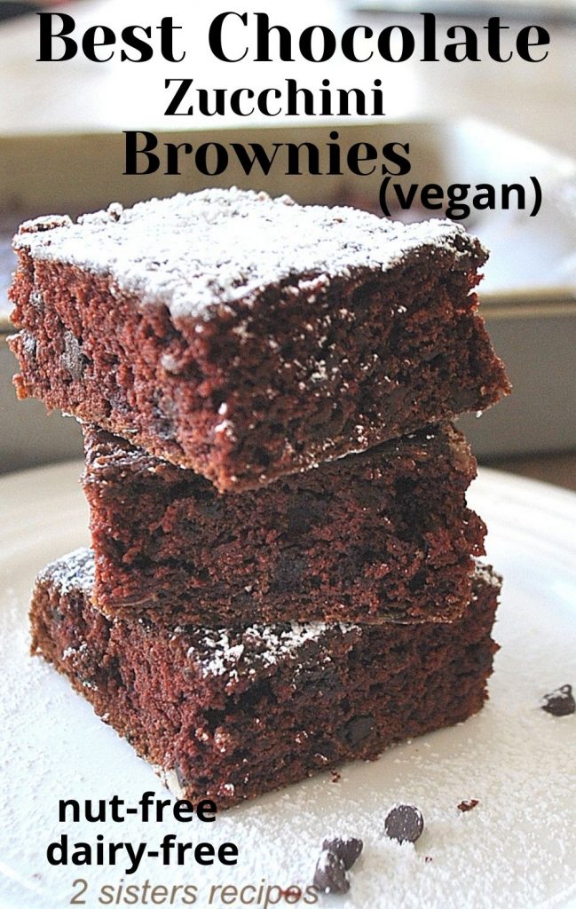 Best Chocolate Zucchini Brownies by 2sistersrecipes.com 