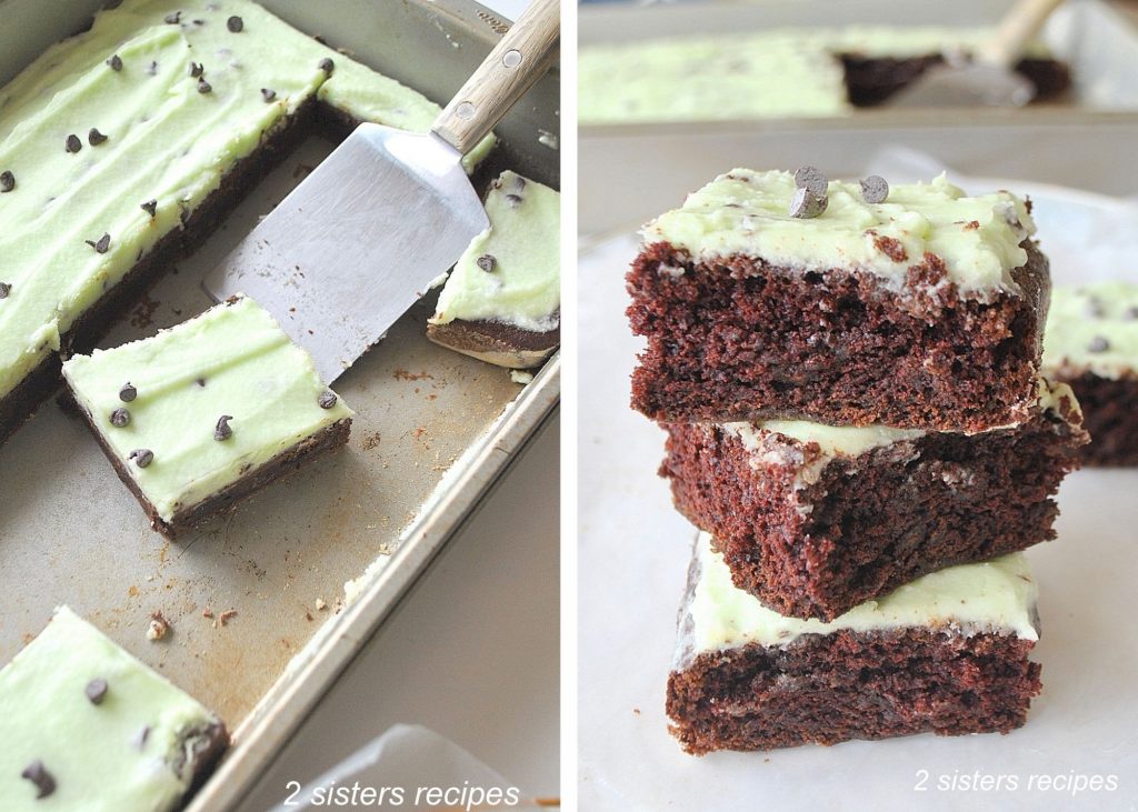 Mint Chocolate Chip Zucchini Brownies. by 2sistersrecipes.com