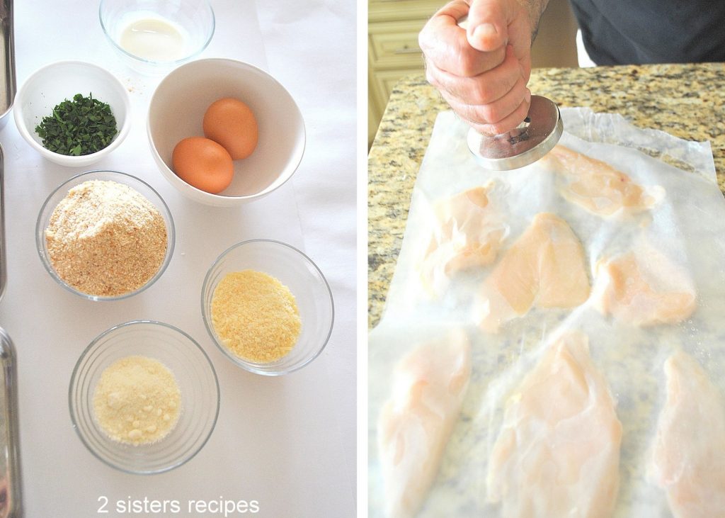 Ingredients for chicken cutlets. by 2sistersrecipes.com