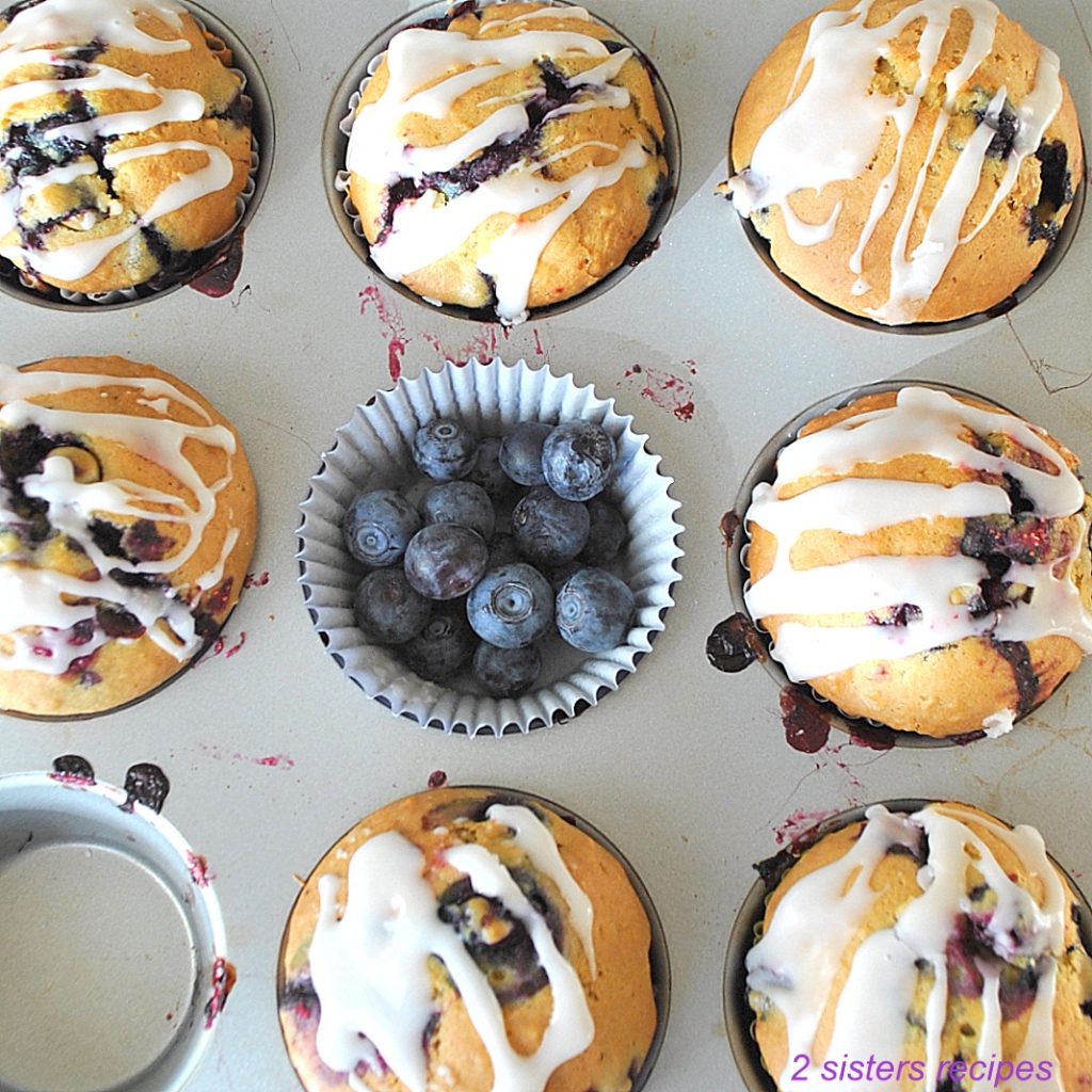 Blueberry Lemon Oat Muffins by 2sistersrecipes.com