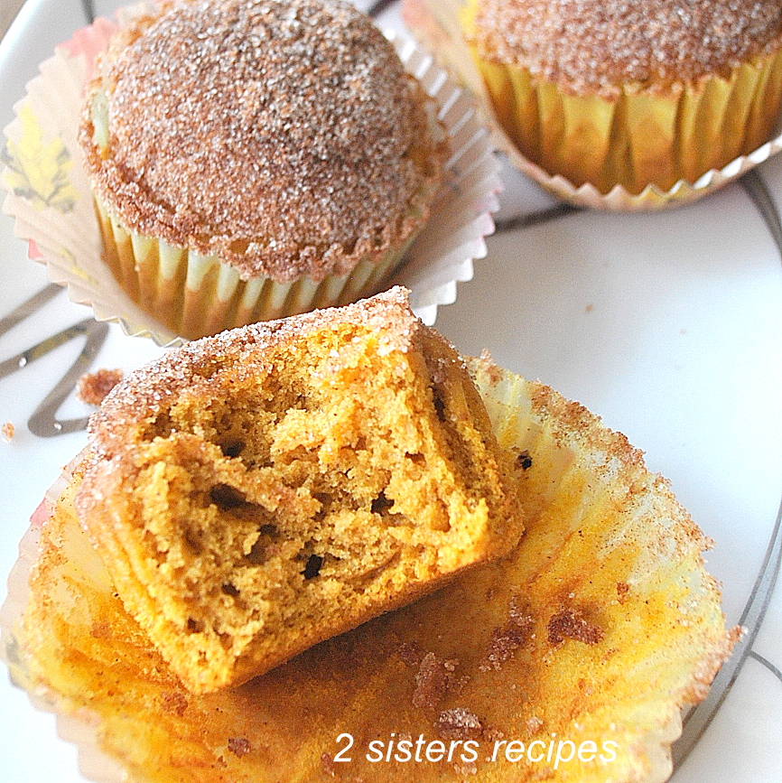 Cinnamon Pumpkin Doughnut Muffins by 2sistersrecipes.com