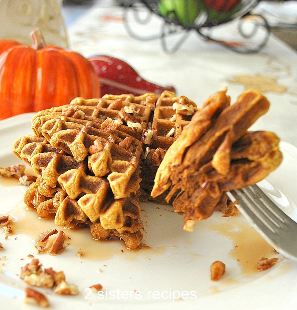 Pumpkin Waffles by 2sistersrecipes.com