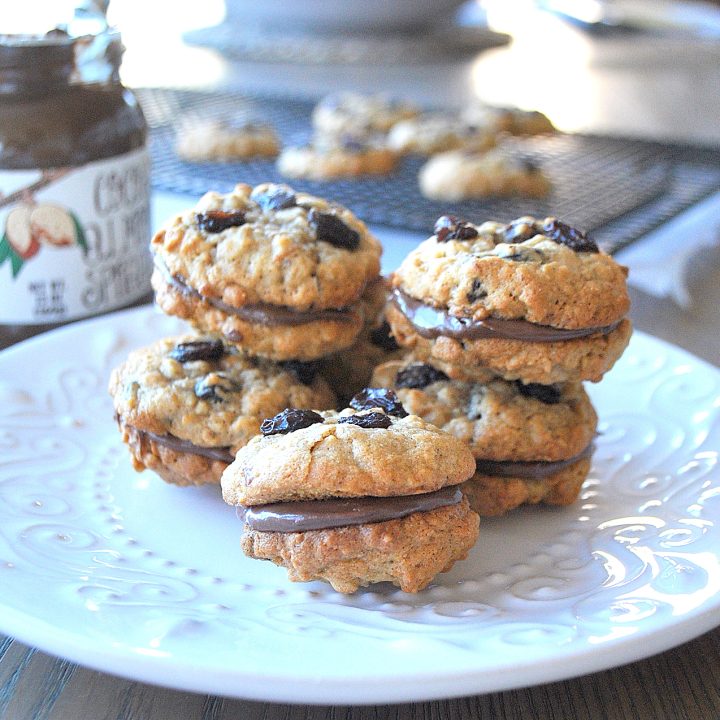 Chewy Oatmeal Raisin Sandwich Cookies by 2sistersrecipes.com