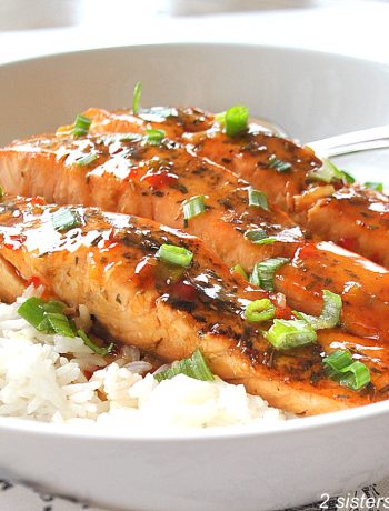 Skillet Salmon with Chili Sauce by 2sistersrecipes.com