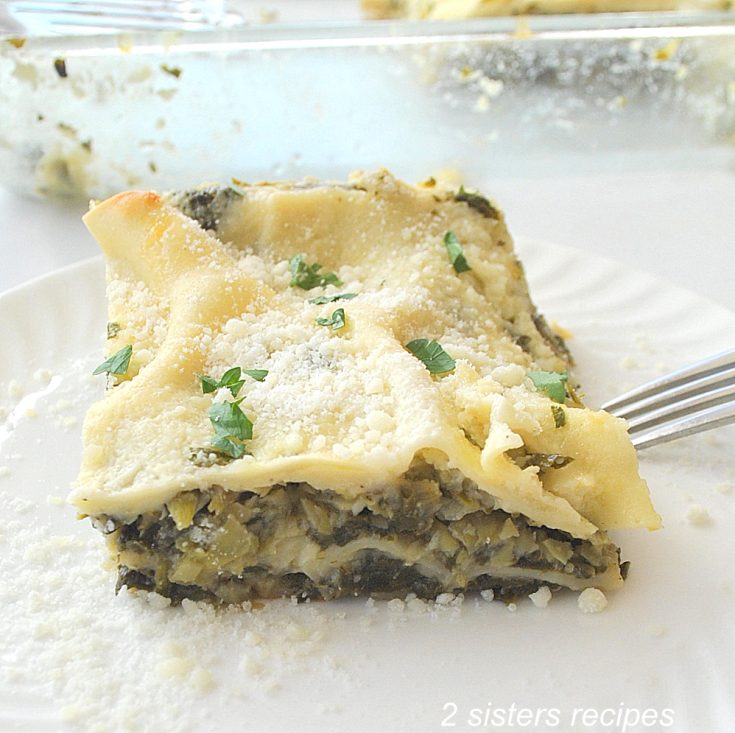 Spinach and Artichoke Lasagna by 2sistersrecipes.com
